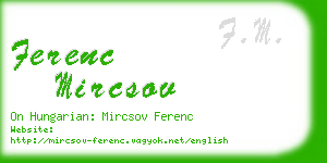 ferenc mircsov business card